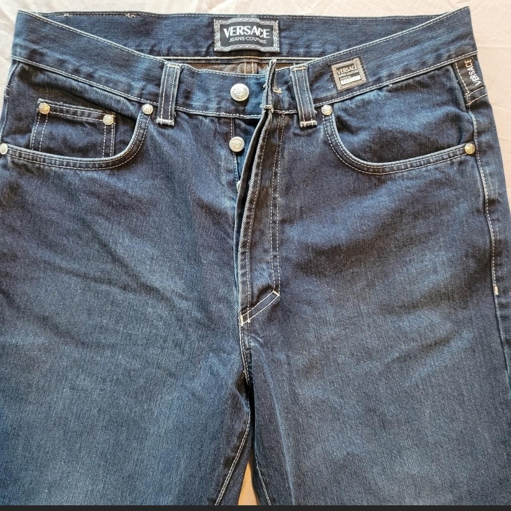 Versace Men's Dark Blue Straight Jeans
